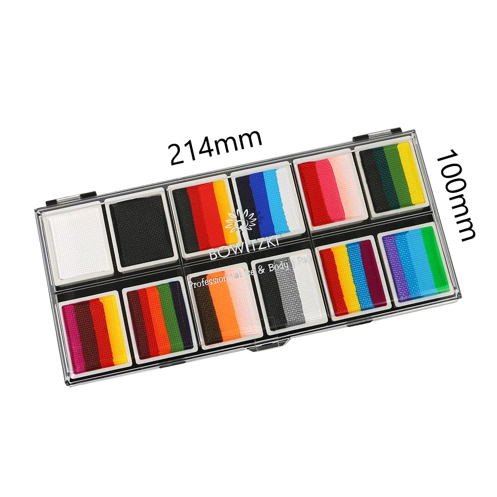 Bowitzki Professional Mountains and rivers Face Paint And Body Paint 12x10gm One Stroke Split Cake Rainbow Halloween ﻿ 6
