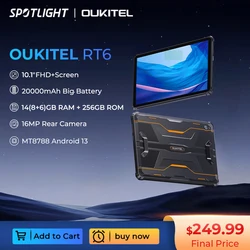 Oukitel RT6 Android 13 Rugged Tablet PC 20000mAh 14GB 256GB Tablets 10.1