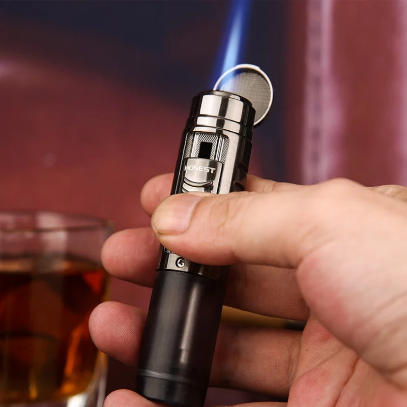 Honest Lighter Cigar Lighter Jet Torch Butane Inflatable Outdoor Ignition Smoking Accessories Men's Gadgets Gift