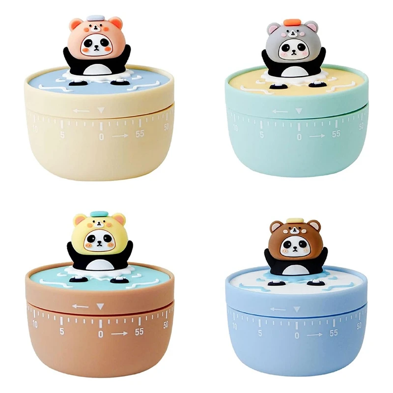 

60 минут механический кухонный таймер панда Ручной таймер для ванной комнаты кулинарный таймер для выпечки для детей