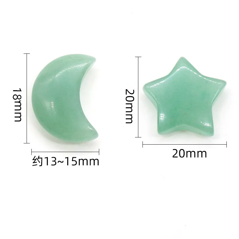 Natural Stone Star Moon Carved Decoration Rose Quartz Healing Crystal Gift Room Ornament Jewelry Making