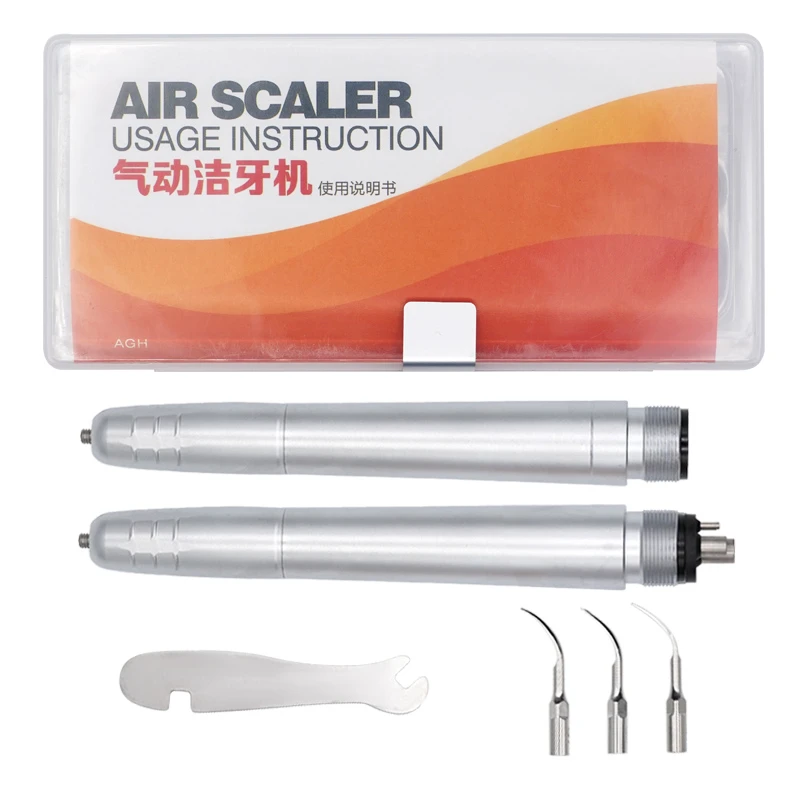2/4 Holes Dental Air Scaler with 3 Tips Handpiece Ultrasonic Dentist