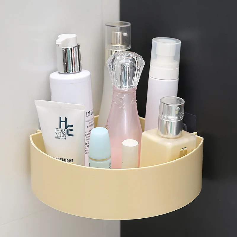 Bathroom Shelf Organizer Toilet Adhesive Shampoo Gel Storage Basket Decoration Bathroom Corner Shower Shelf Rack Accessories images - 6