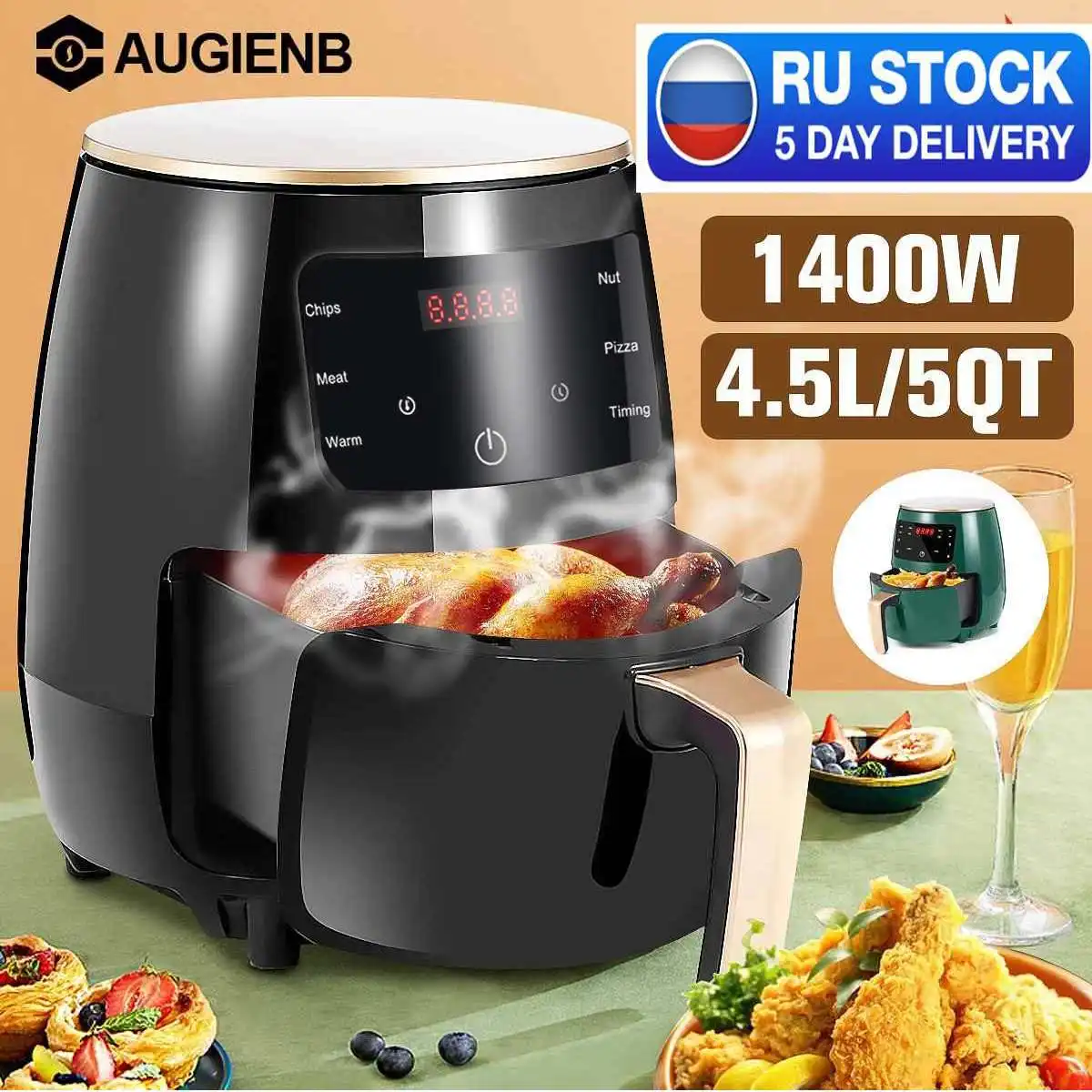 Fryer, 4 Quart Small Air Fryer, 5-in-I Less Oil Airfryer, 1400W Air Fryer  Oven Pizza Cooker, Non-Stick Fry Basket, Over Heat Pr - AliExpress