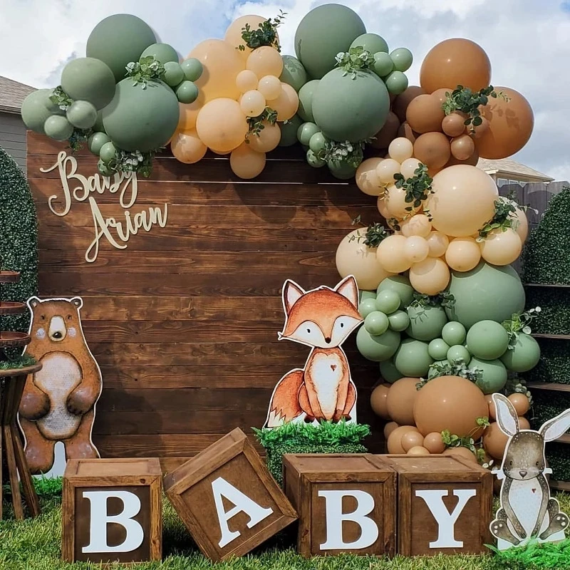 

129pcs/set Retro Green Latex Balloons Garland Arch Kit Jungle Safari Themed Party Decorations Wedding Kids Birthday Party Globos