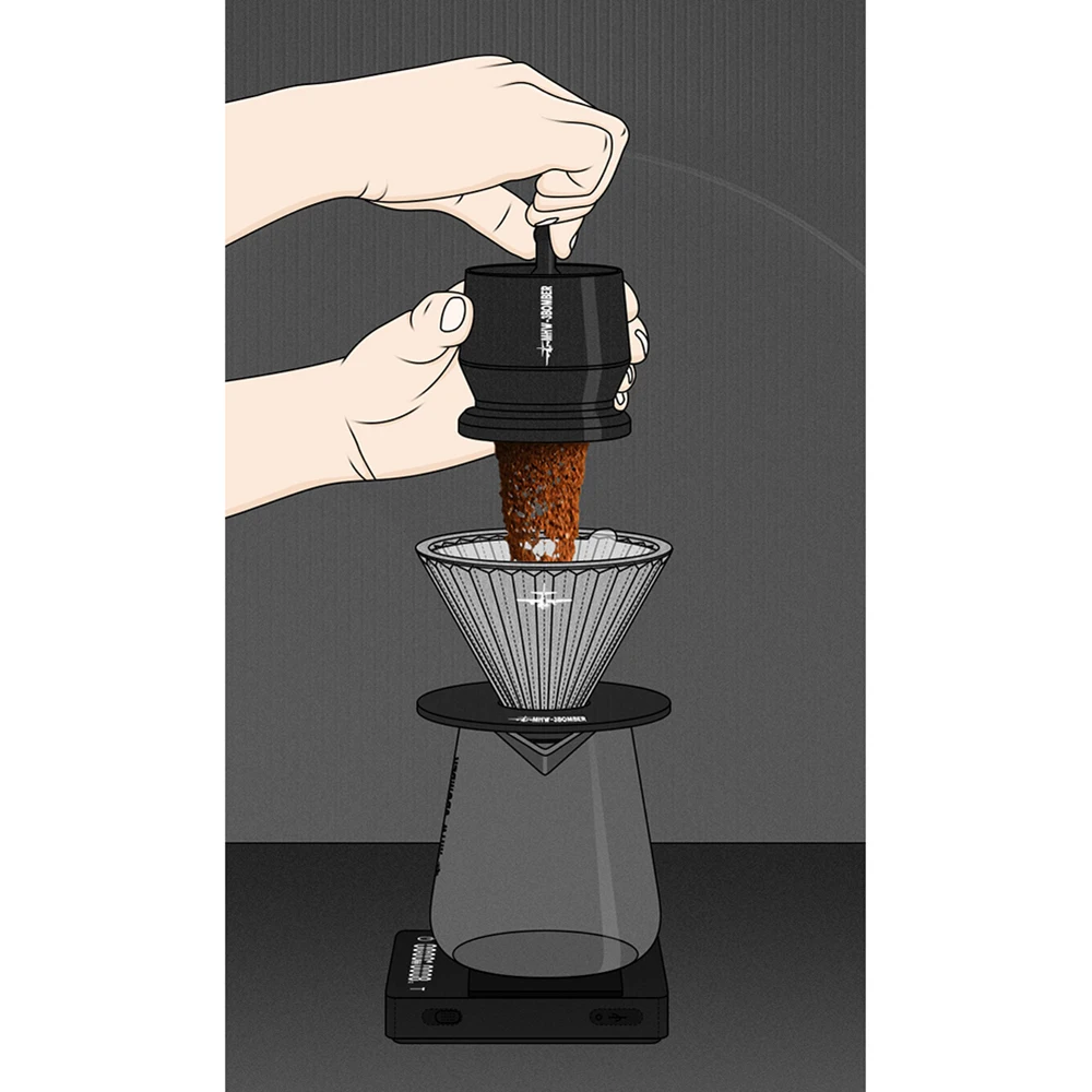 كوب جرعات الإسبريسو مع محرك سبائك الألومنيوم قمع ج...