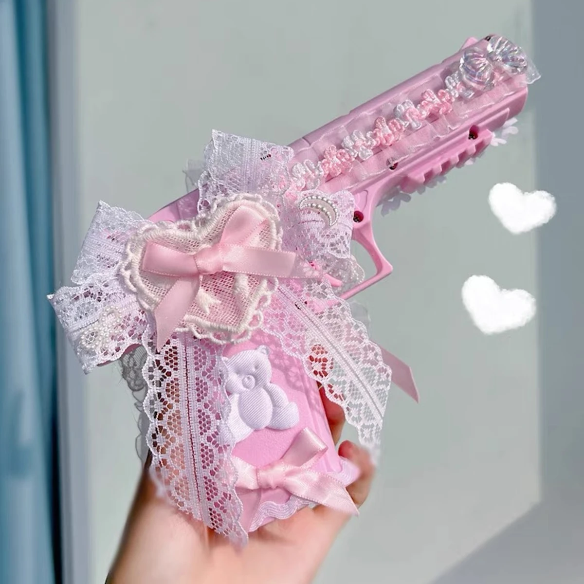 Girls Toy Gun Pink Model Handmade Lace Cannot Shoot Birthday Girl Gifts -  AliExpress