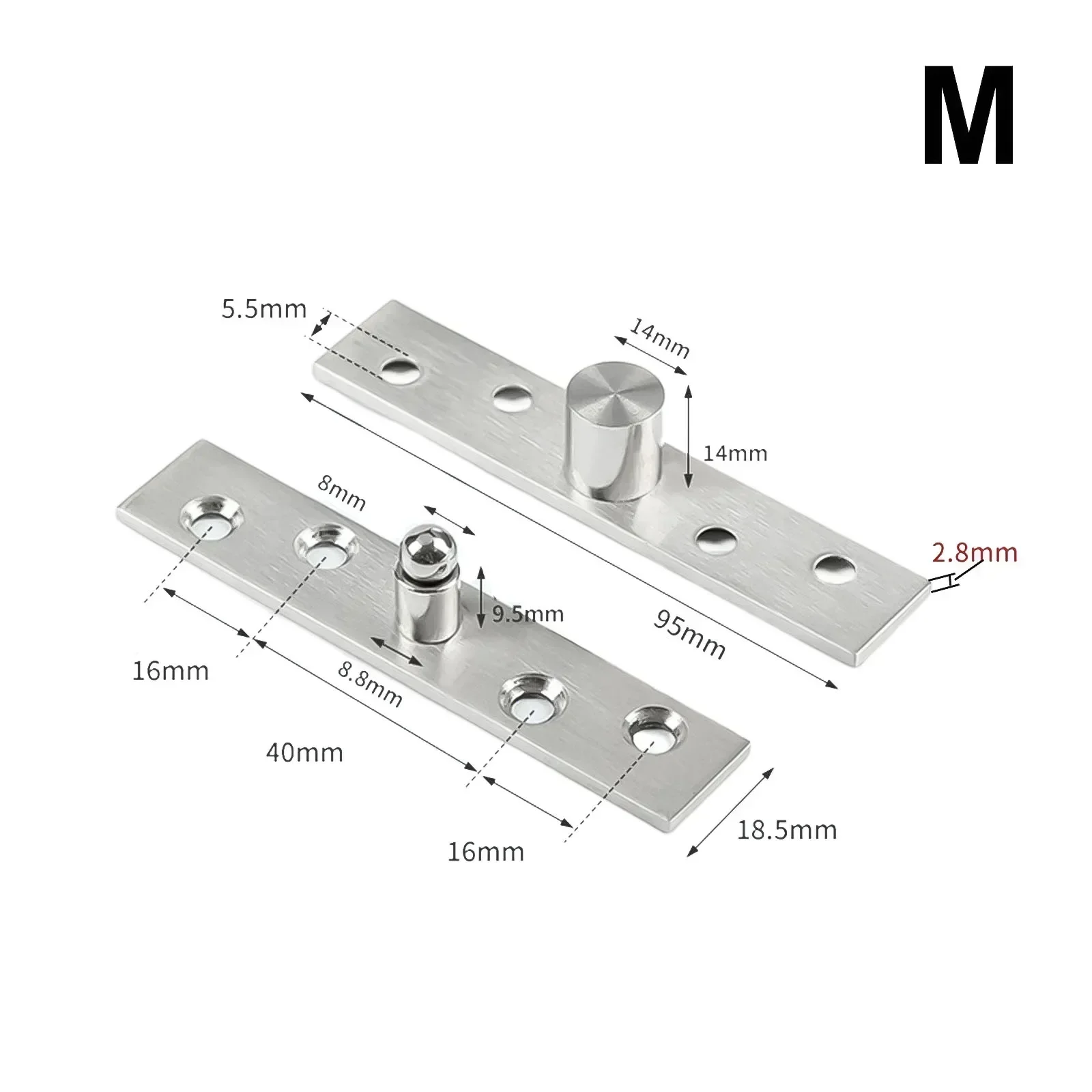 Stainless Steel Pivot Door Hinge Heavy Duty Up And Down For 360 Degree Shaft For Room Mansion Rotary Door Pivot Hardware