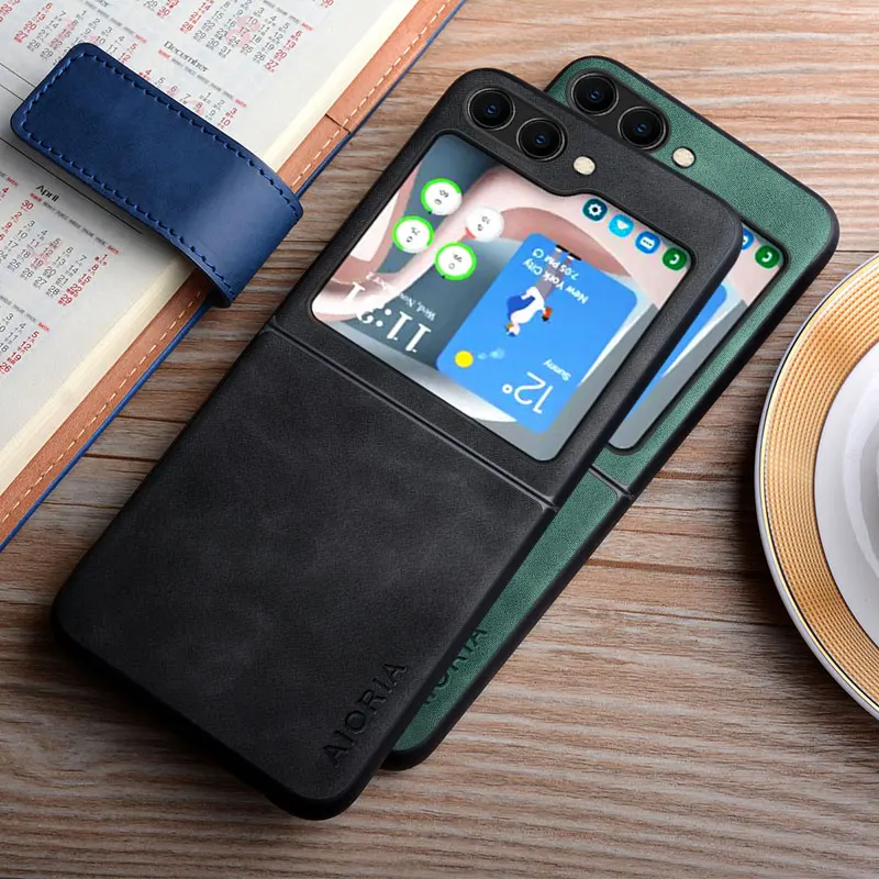 

Чехол для Samsung Galaxy Z Flip5 4 Flip3, однотонный, с шелковистым покрытием, с защитой от отпечатков пальцев, прочный кожаный чехол