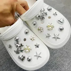 20-Piece Set: Removable Electroplated Bow Garden Shoe Accessories (20pcsdianduhudiejie)