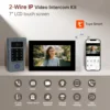 2 Wire Video Intercom System 7" IPS LCD Screen Night Vision RFID Unlock Smart Wifi Video Doorbell 1080P Video Phone 1