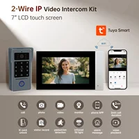 2 Wire Video Intercom System 7" IPS LCD Screen Night Vision RFID Unlock Smart Wifi Video Doorbell 1080P Video Phone 1