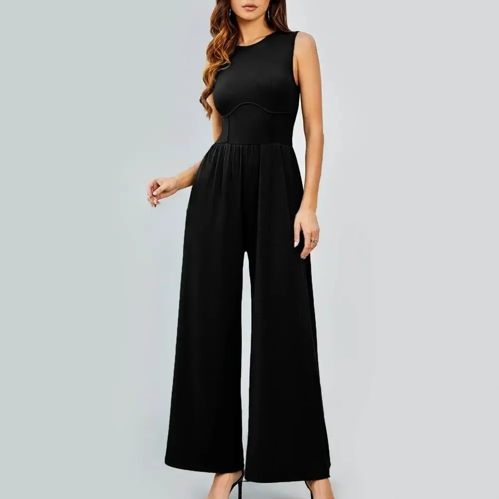 Women’s Viral Jumpsuit – Sleek Wide-Leg Tummy Control back zipper jumpsuit