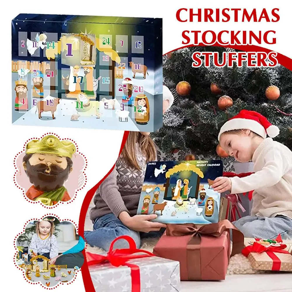 

Рождественские милые животные, простые люди, календарь для Адвента, подарок для мальчиков, рождественские украшения, праздничные для девочек и детей, 2023, U7P9