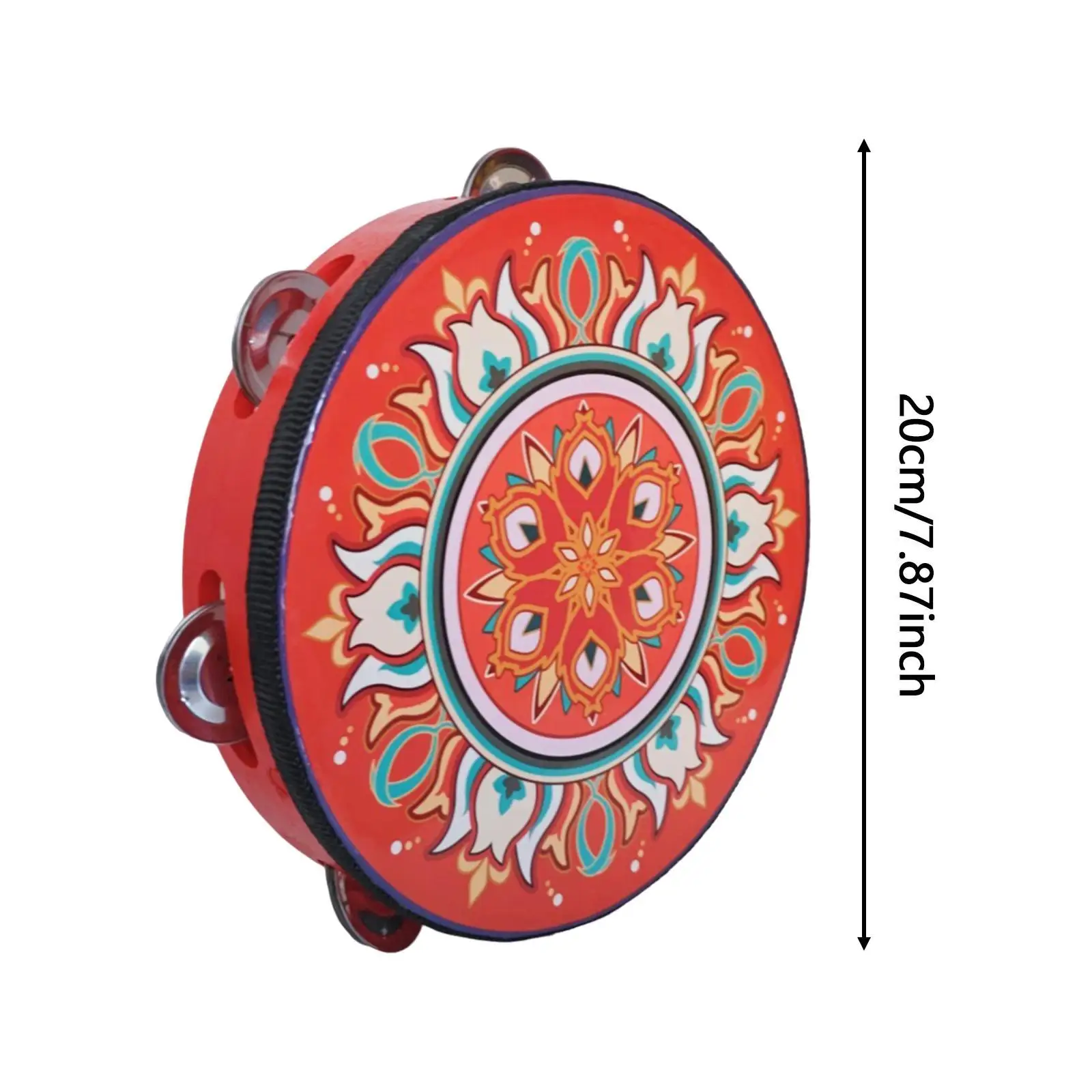 8 Inch Tambourine for Kids, Musical Instrument And Hand Drum for Family Activities