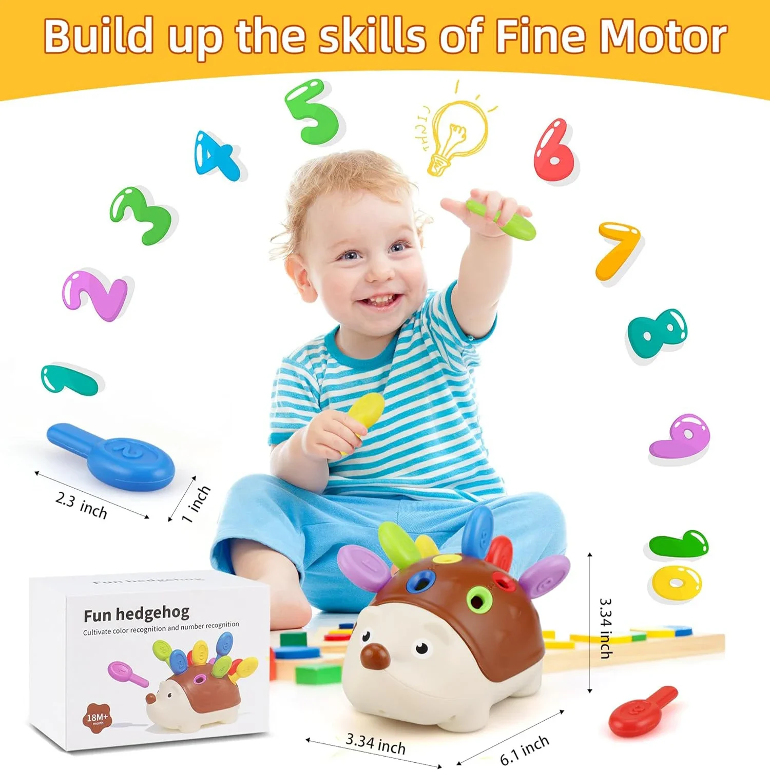 Fine Motor Hedgehog Montessori Learning Educational Counting & Sorter Toy for Toddlers
