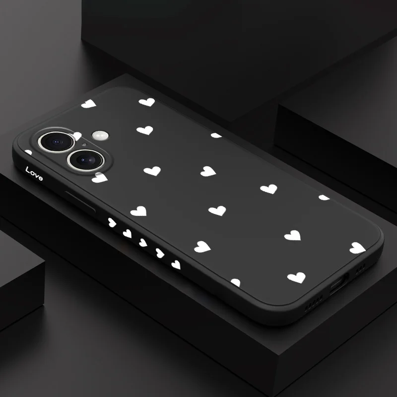 مبعثر الحب قضية الهاتف آيفون 17 الهواء 16 16e 15 14 13 12 11 X XR XS زائد برو ماكس غطاء سيليكون صغير