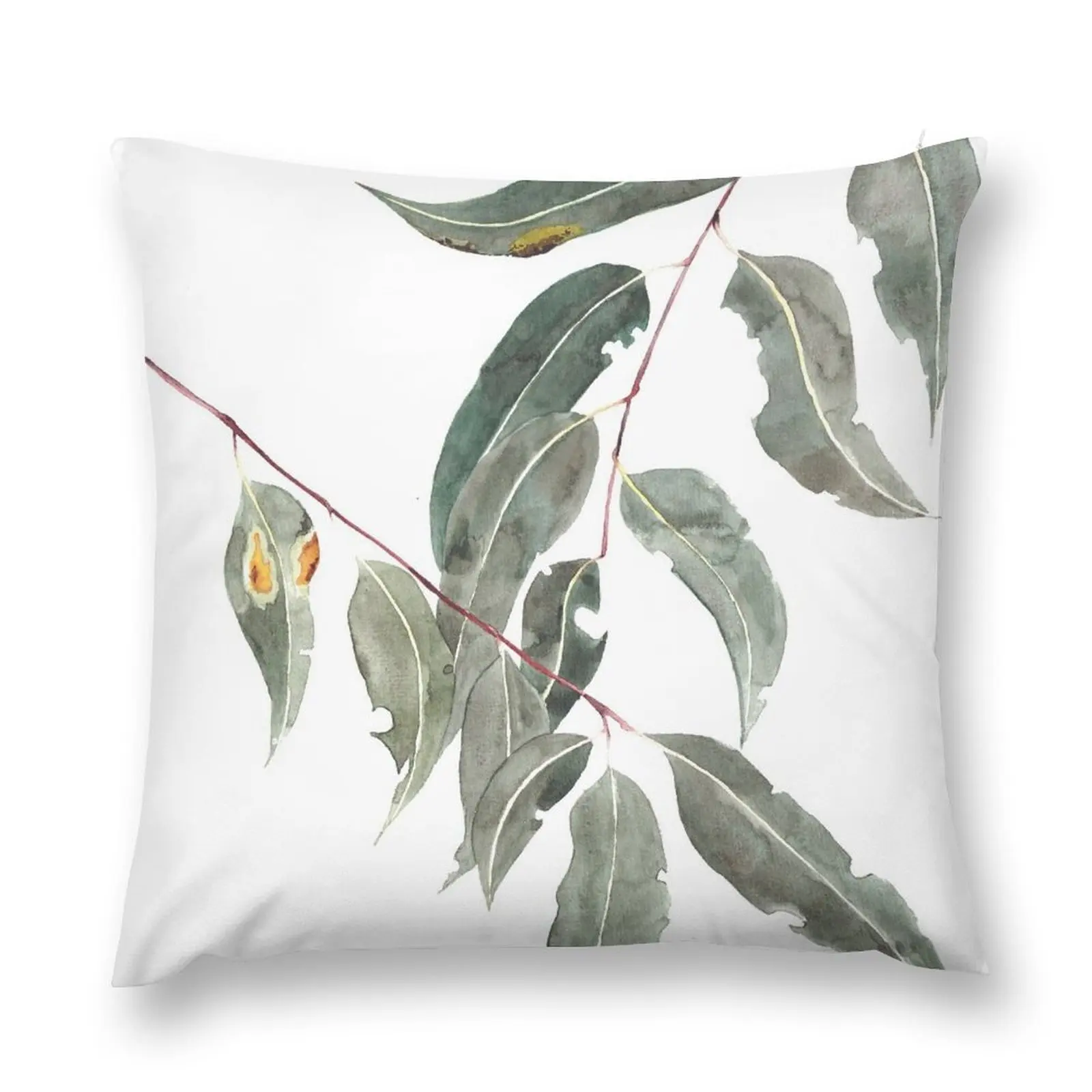 

Gum leaves watercolour Australian native Throw Pillow Sofa Cushions Cover Sofas Covers Luxury Pillow Case