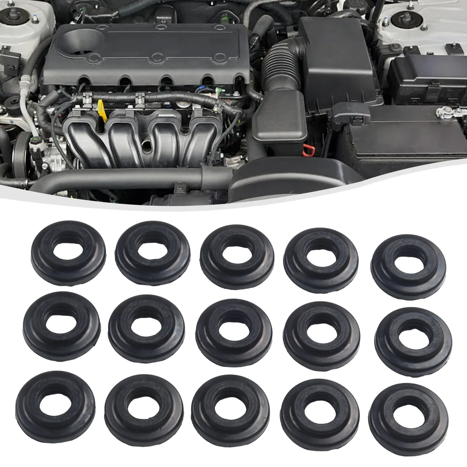 

15 Pcs Car Engine Valve Cover Gasket Car Engine Screw Seal Rubber Gasket 11121437395 For E39 E46 E53 E60