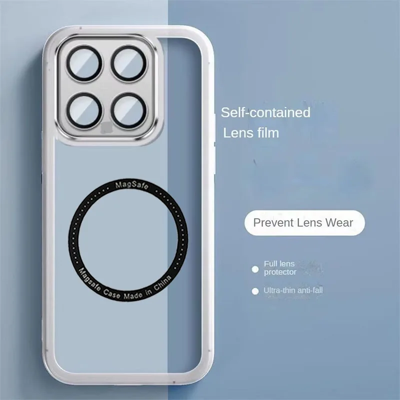 Luxury Transparent Magnetic Protective Case with MagSafe TPU Soft Cover