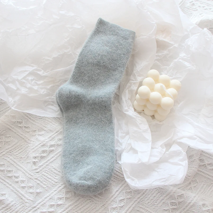 Women's Thick Angola Rabbit & Merino Wool Winter Fashion Socks - Cozy and Warm, Large Size