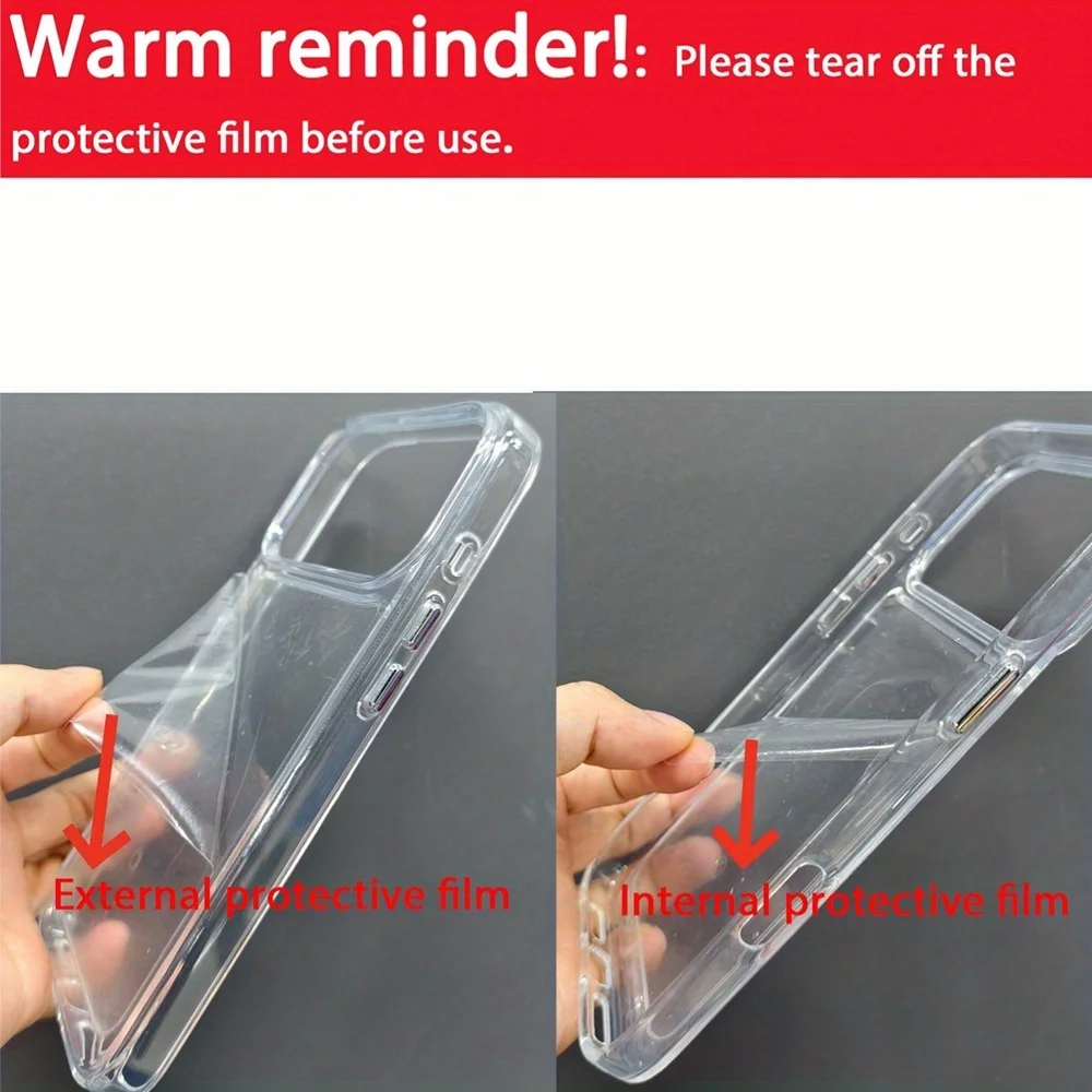 Luxury Transparent Shockproof Orange Phone Case with Clear Bumper Acrylic Cover