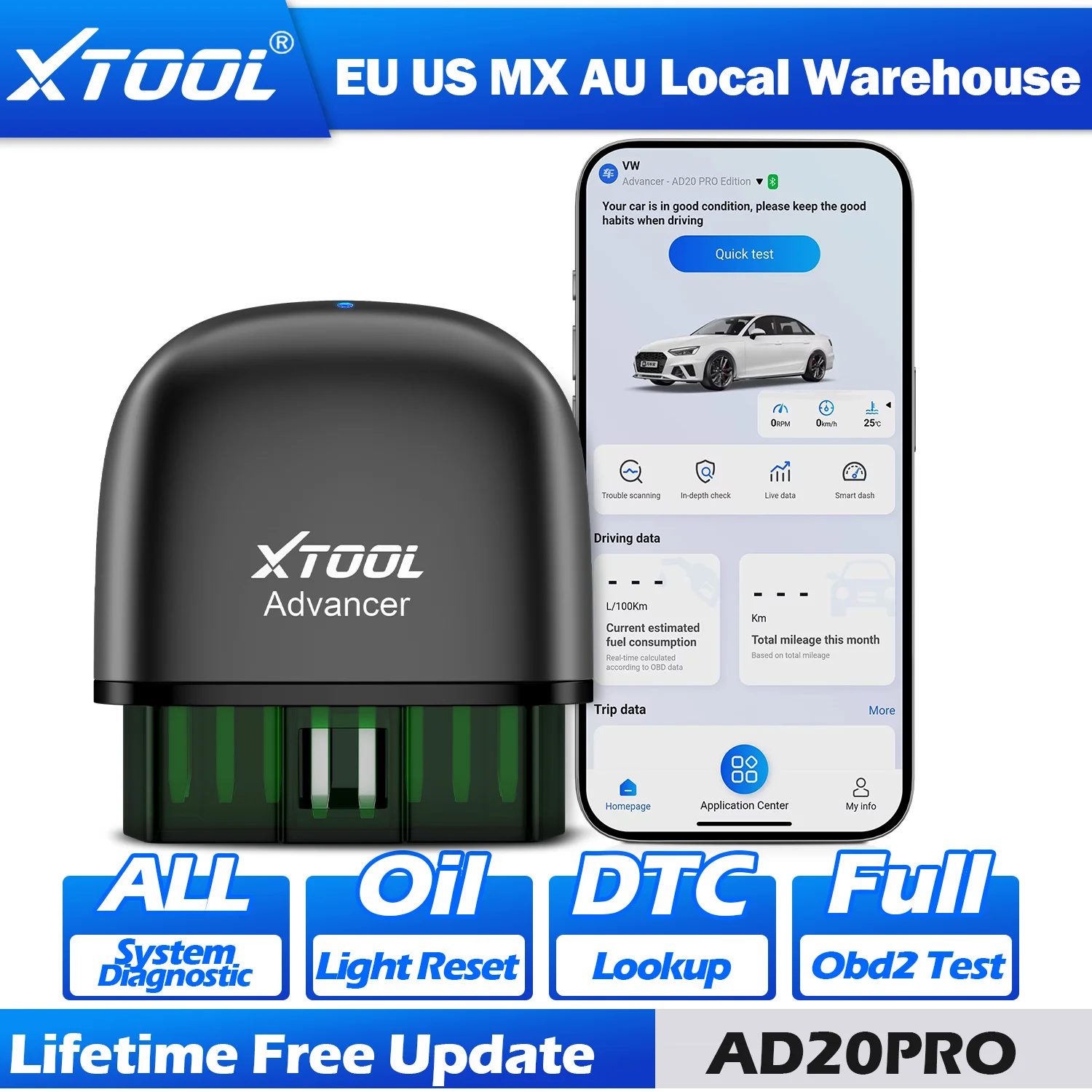 2026 XTOOL Advancer AD20Pro, analyseur OBD2 Bluetooth 5.0 pour Android/iOS, PK ELM 327 AD20, outils de diagnostic automobile pour tous les systèmes 1