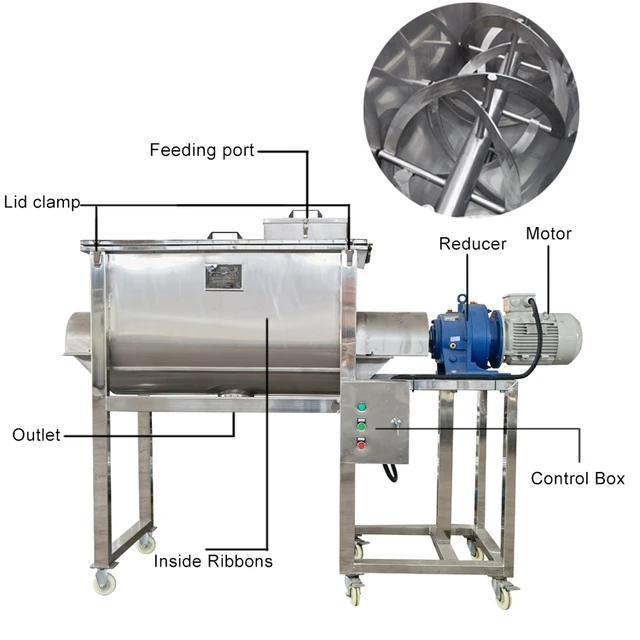 Small Powder Mixer Machine Trough Type Powder Mixer Machine Small Tank Type  Mixer Dry Ribbon Mixer