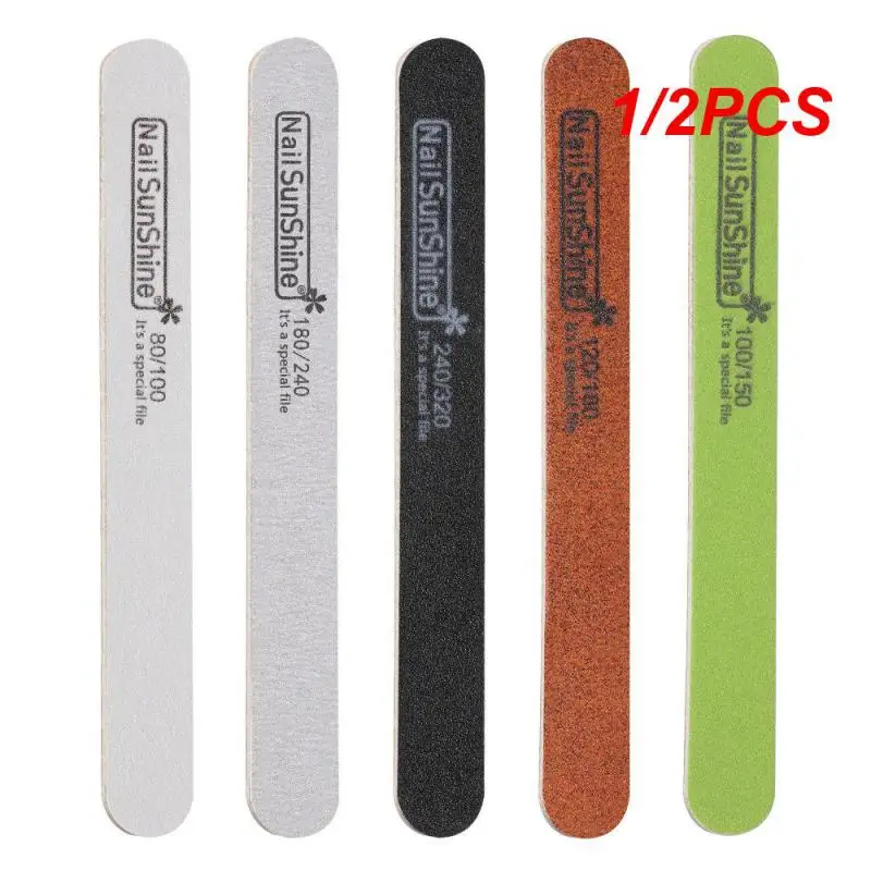 

1/2PCS Lot Halfmoon Double Thick Side Nail files Buffer 100/180 Rhombus Polishing Grinding Manicure Pedicure Nail Buffers Files