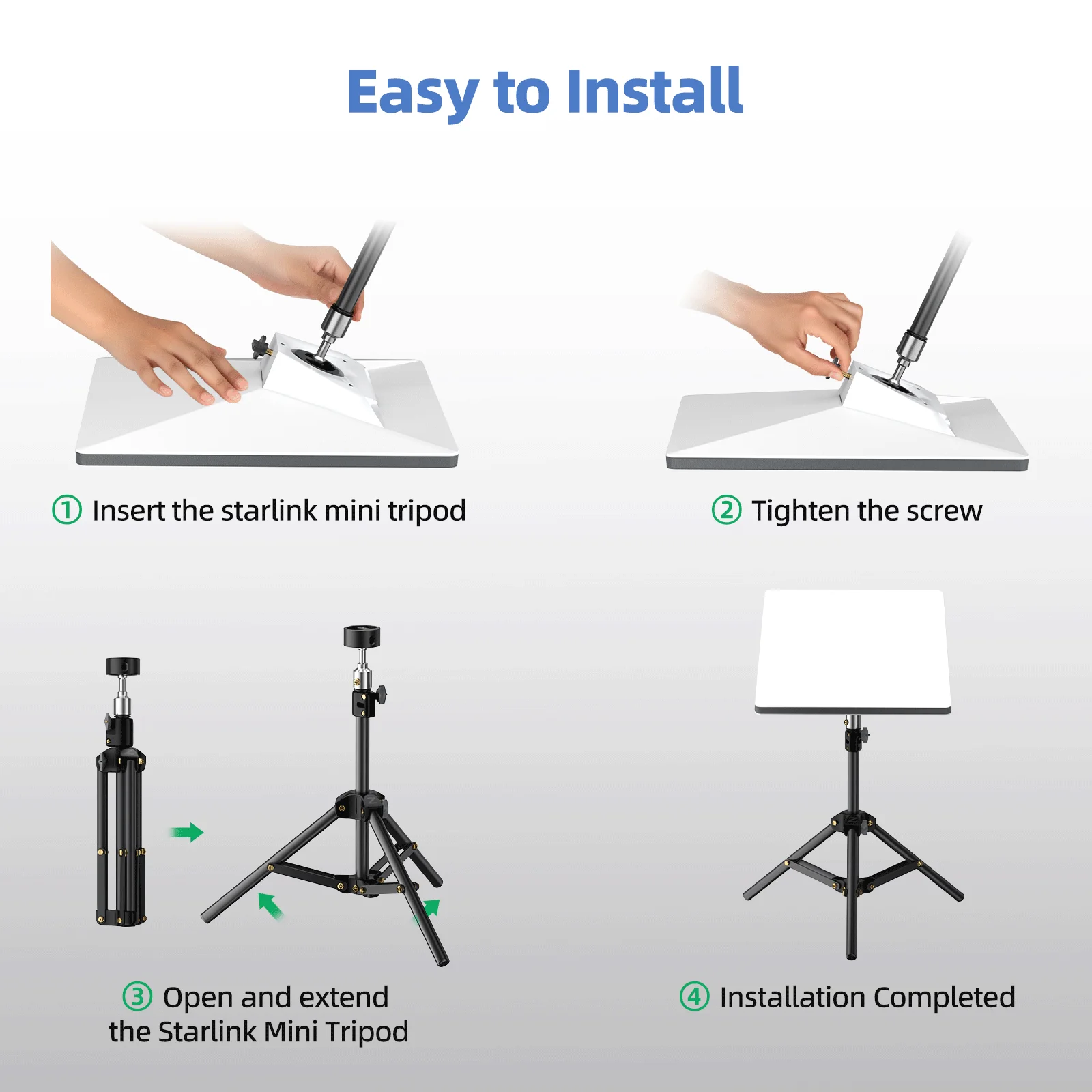 스타링크 삼각대 스탠드(마운트 어댑터 포함), 높이 조절 가능 스타링크 삼각대 마운트 3세대, 스타링크 안테나 파이프 어댑터