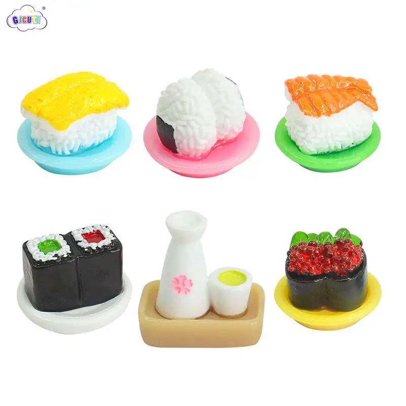 

2Pcs 1:6 1:12 Dollhouse Miniature Salmon/Caviar Sushi Rice Balls Liquor Kitchen Food Model Decor Toy Doll House Accessories