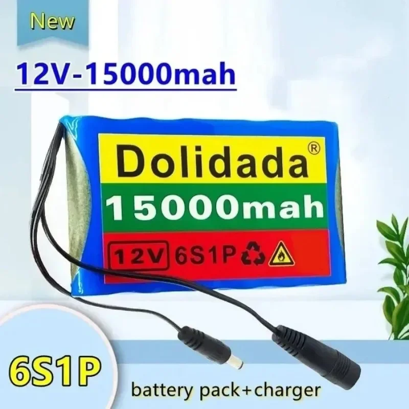

Free Shipping 100% original 12V 6S1P 16000mah battery lithium ion battery pack capacity DC 12.6 v 16Ah CCTV cam Monitor