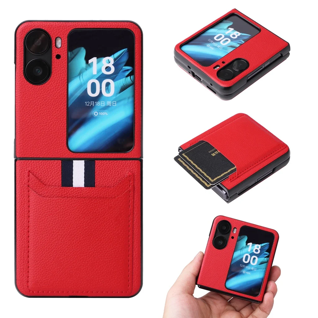Per Oppo Find N2 Flip Case Luxury Pu Leather Cover Card Slot Bag Per Oppo Find N2 Paraurti Antiurto Per Trova N2 Flip 5G