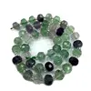 Natural Gemstone Fluorite 6x8MM Faceted Rondelle Round Stone Spacer Beads for Jewelry Making DIY Bracelet Necklace Accessories 3