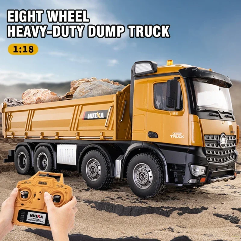 HUINA 1536 2.4G 1/14 15CH RC 메탈 덤프트럭 장난감 다이캐스트 무선 조종 건설 RC 트럭 남자아이 어린이 장난감 크리스마스 선물