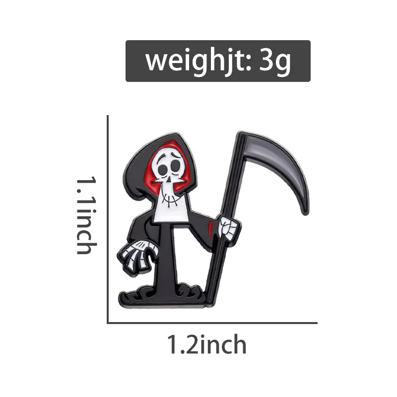 Spilla Smalto Grim Reaper: Cartone Animato Billy & Mandy - Accessorio Alloy