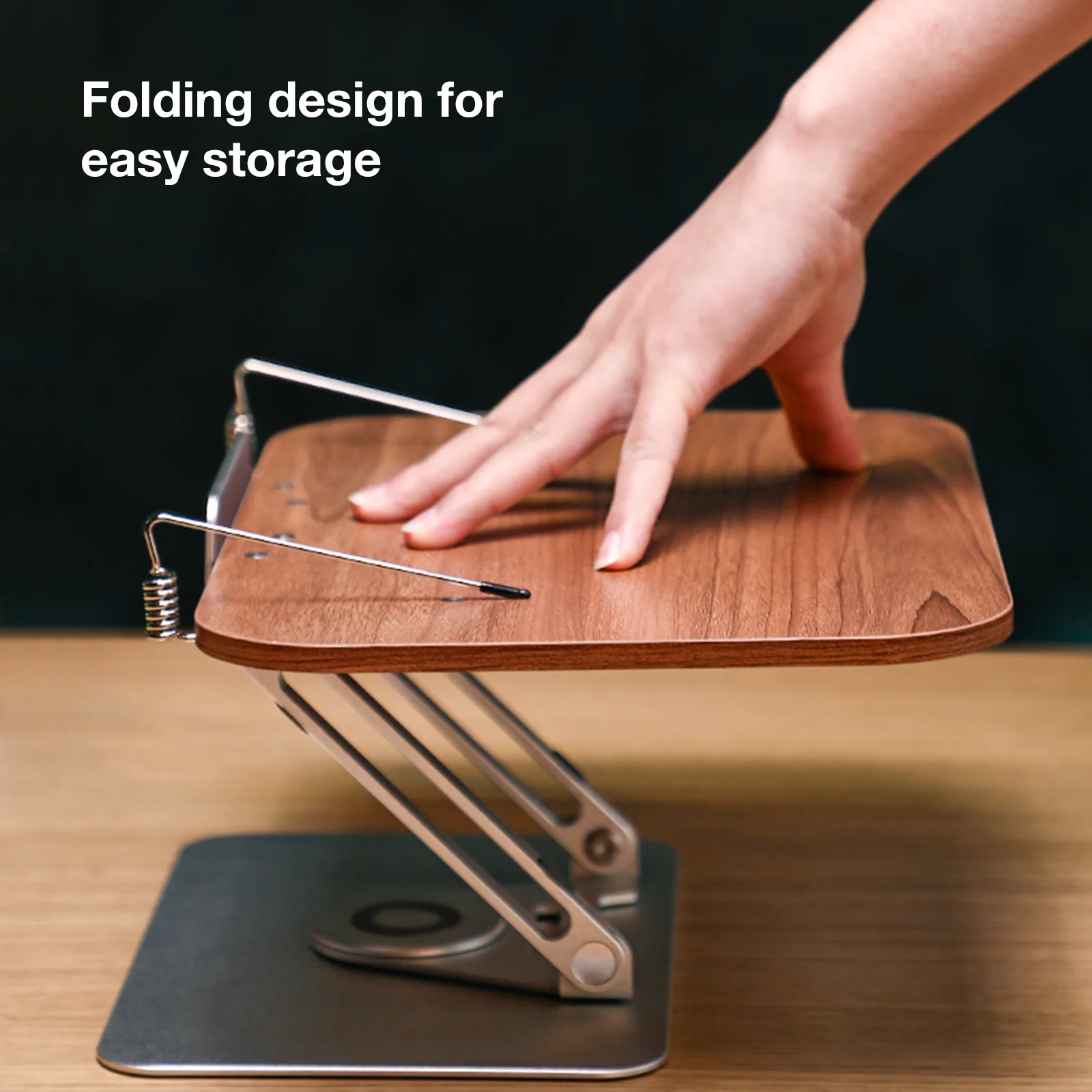 360&deg; Rotating Adjustable Reading Bookshelf Stand-Foldable Desktop Teaching Bookshelf with Elastic Page Clip, Ideal for Books,