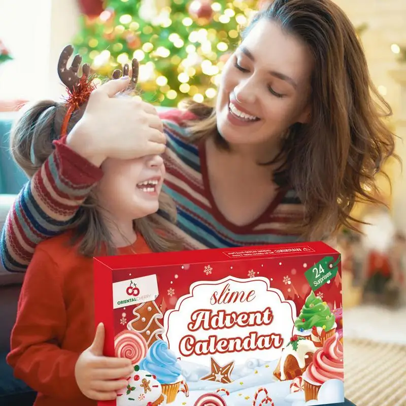 Kids Slime Advent Calendar Kids Toys Christmas Countdown Toy Advent Calendars Festive Toy Countdown Calendar Box 24 Day