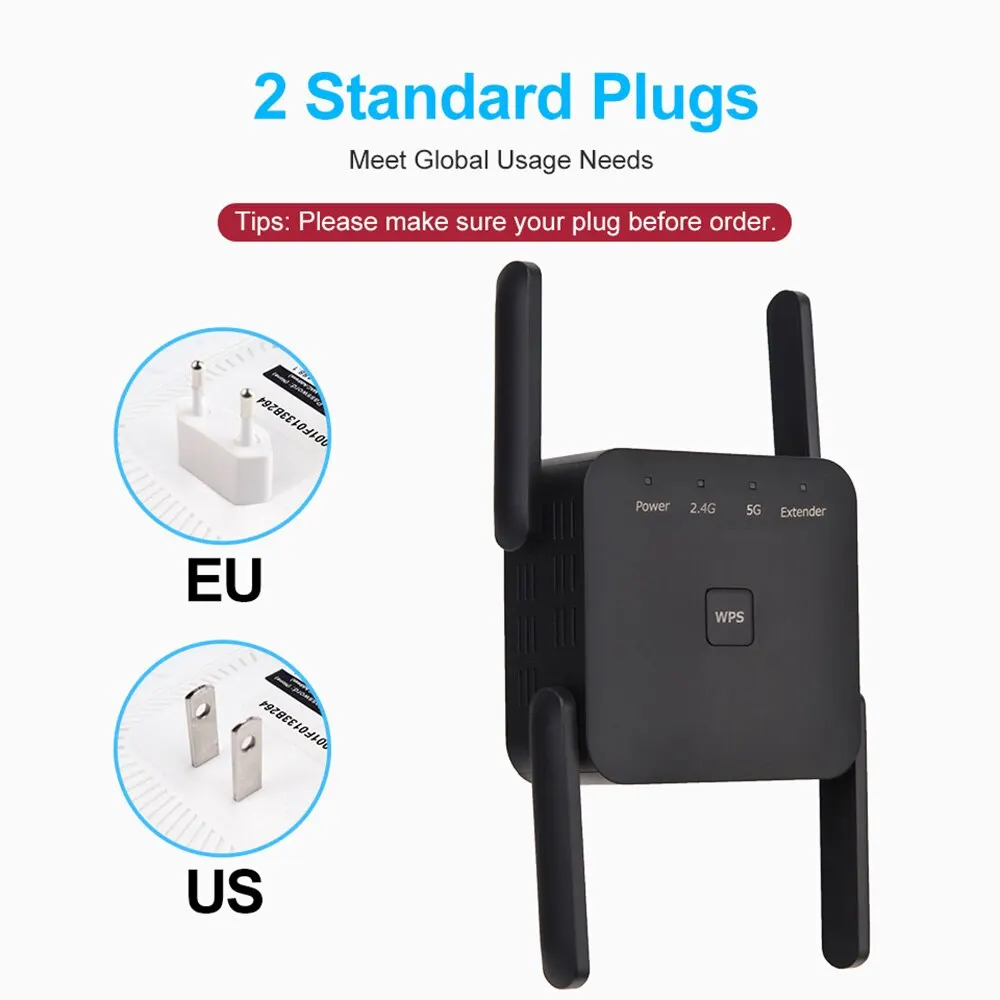 FENVI High-Speed Dual-Band WiFi Extender and Amplifier - Enhanced Long-Range Signal Booster