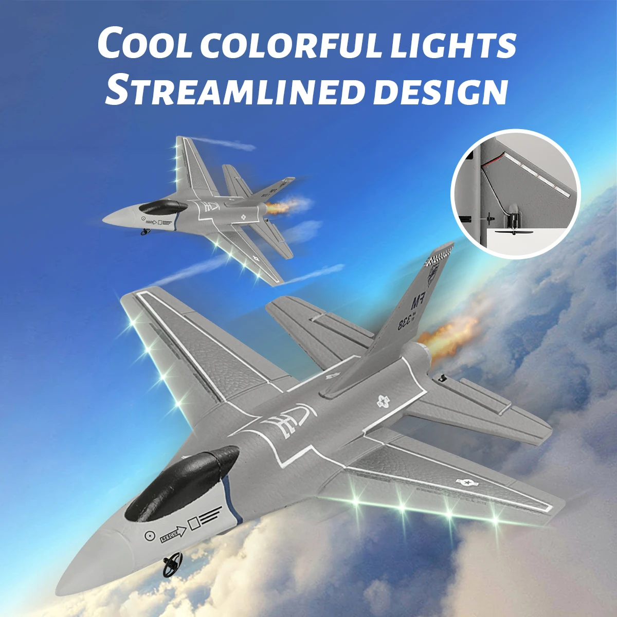 F16 Plane 2.4GHz 3CH RC Glider With 290mm Wingspan EPP Foam 6-Axis Self-stabilization Remote Control Airplane T For_voghion.com