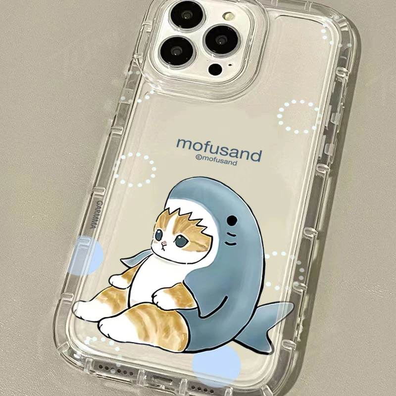 Adorable Cartoon Mofusand Cat Clear Phone Case Cover