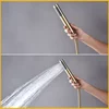 Brushed Gold Round Handheld Shower Set With Hidden Hot And Cold Water Mixing Valve Bathtub Shower Water-Saving Handheld Shower 2