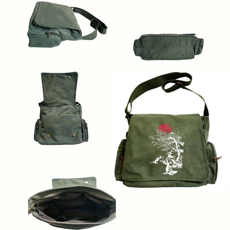 Vintage Unisex Shoulder Bag Men's Crossbody Bag Large Capacity Women's Laptop Bag Canvas Messenger Bag