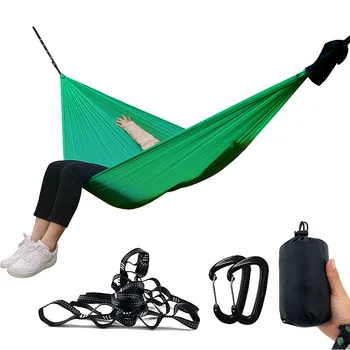 Outdoor Tree Hammock Portable Parachute Cloth Camping Hammock Beach Backyard Garden Hiking Hammock camping cot