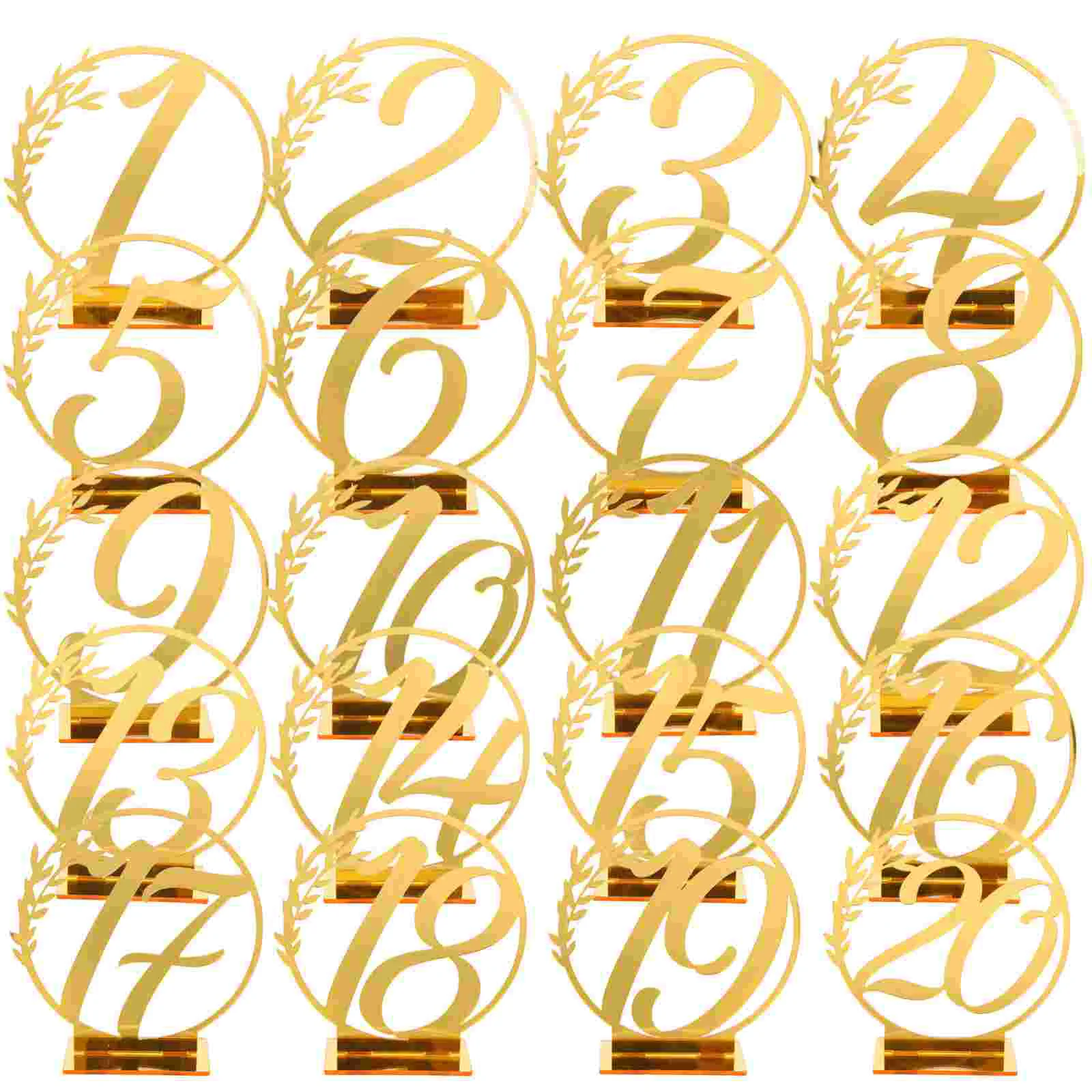 

20 Pcs Reception Table Numbers for Wedding Elegant Acrylic Sign Cards Party Arched Bride