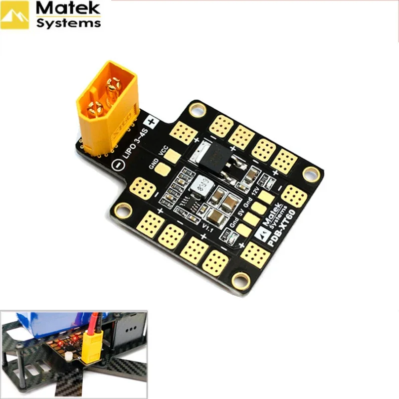 

Matek Systems PDB XT60 W/ BEC 5V & 12V 2oz Copper For RC Helicopter FPV Quadcopter Muliticopter Drone Power Distribution Board