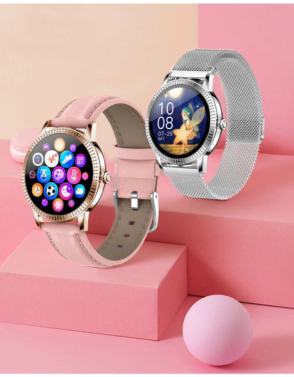 CF18P Men Women Fashion Smart Watch Full Touchscreen Waterproof Pedometer Heart Rate Blood Pressure Reminder Couple Smartwatch