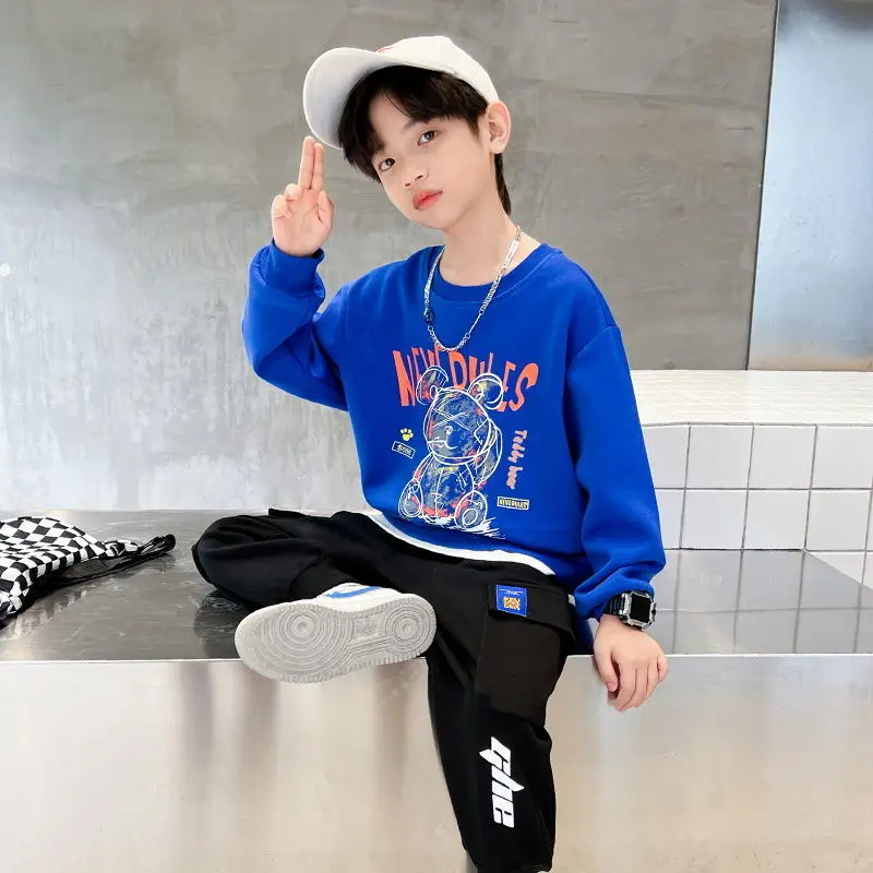 

Autumn Kids Street Tracksuits Children Boys Clothing Set Fashion Baby Boy Clothes Teenage 5 6 8 11 12 14 Years Sports Suits 2Pc