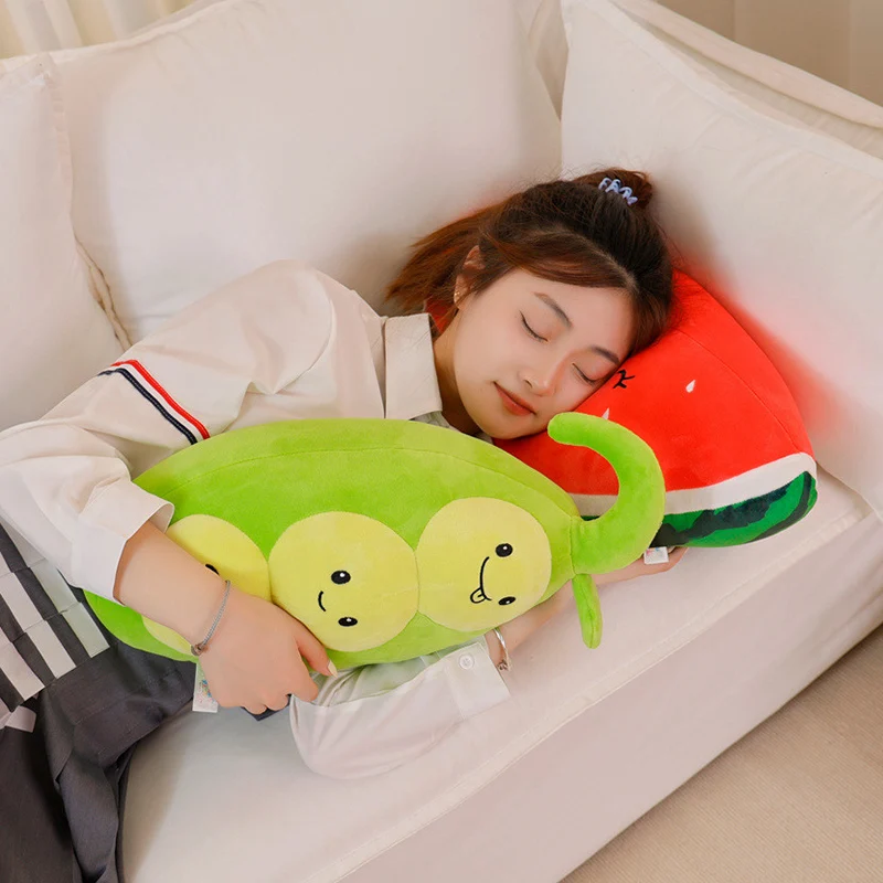 ZU Super Soft Plush Pillow Cute Fruits Kiwi Apple Orange and Vegetables Pea Chili Stuffed Toys Sofa Home Decor Cushion for Girl 3