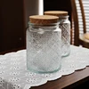 Retro Begonia Pattern Glass Sealed Jar Creative Food Grade Dried Fruit Snack Nut Storage Jar Kitchen Storage Supplies 4